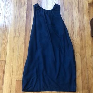 Banana Republic Back Twist Navy Silk Dress M 01T8